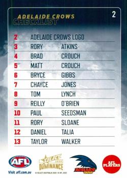 2020 Select Dominance #2 Adelaide Crows Back